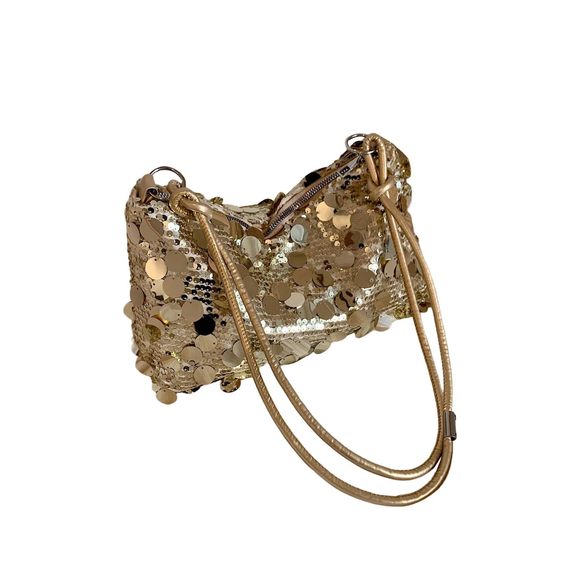 Sequin Sparkly Crossbody Bag Knot Zier Y2K Handbag Purse Gold One C :< - Picture 1 of 5
